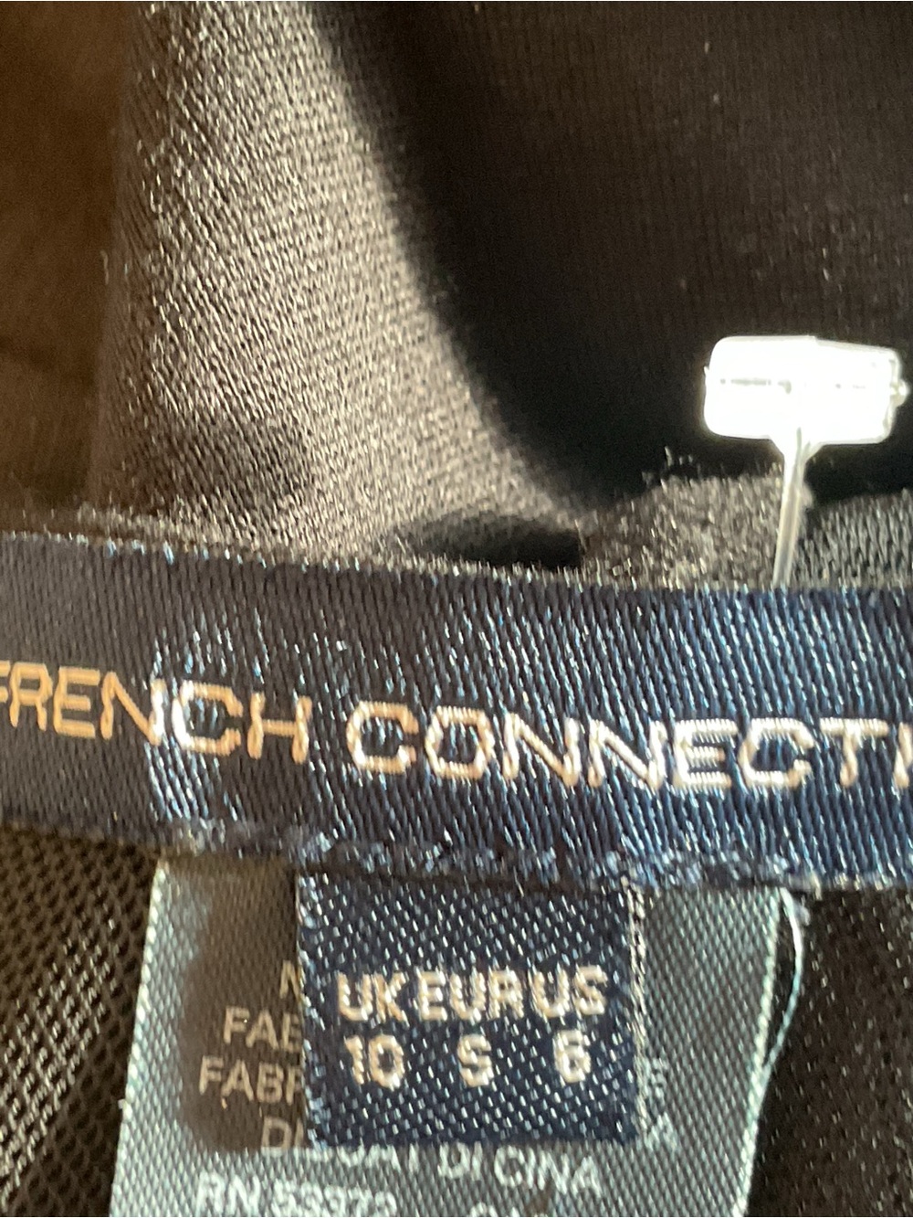 French Connection Black Midi Dress with Sheer Insets - Picture 12 of 12